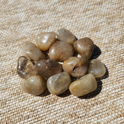 Golden Rutile in Quartz Tumble