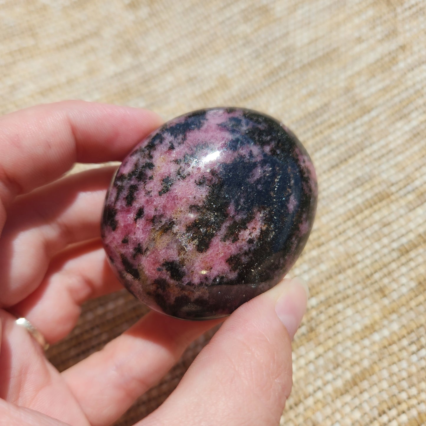 Rhodonite Palm Stone