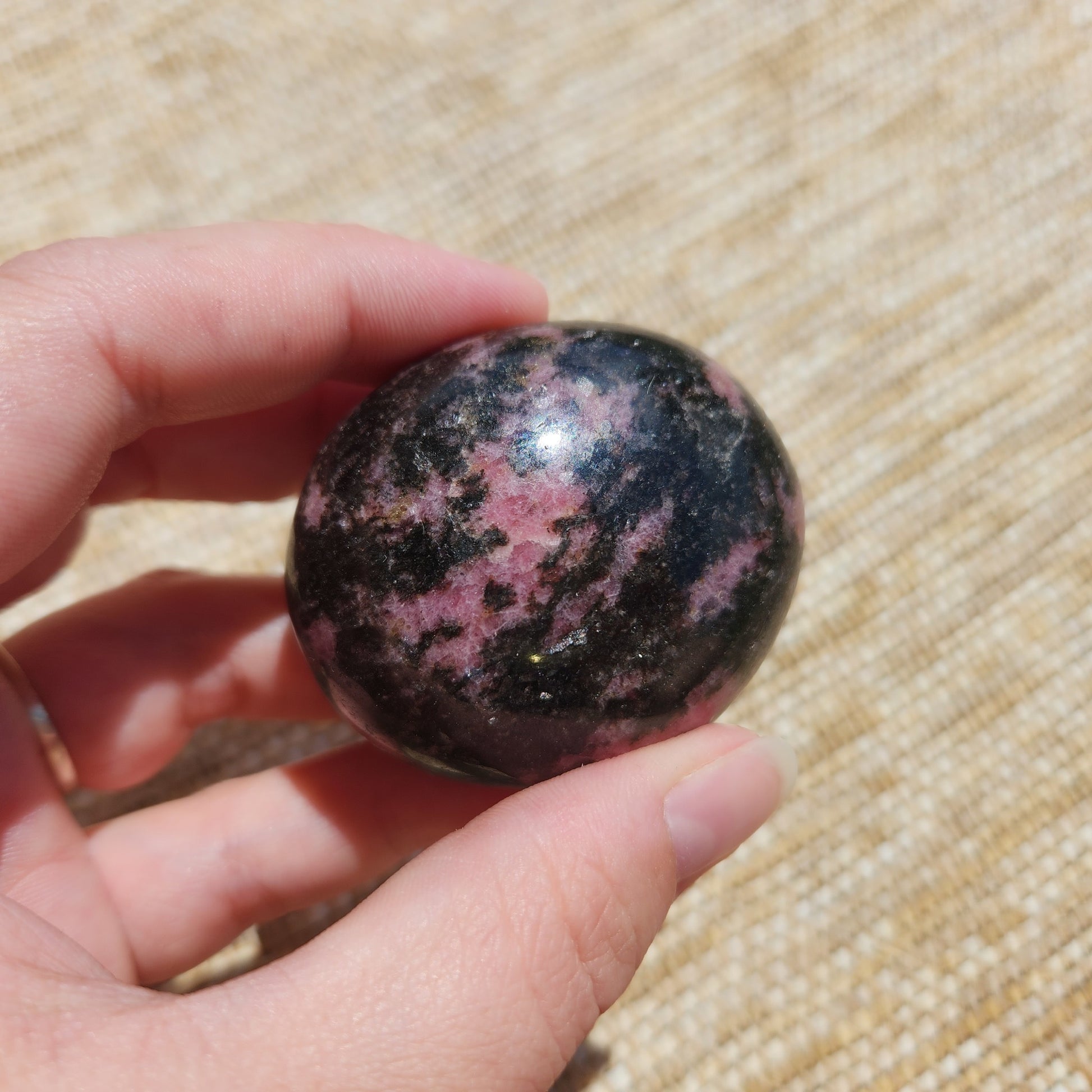 Rhodonite Palm Stone